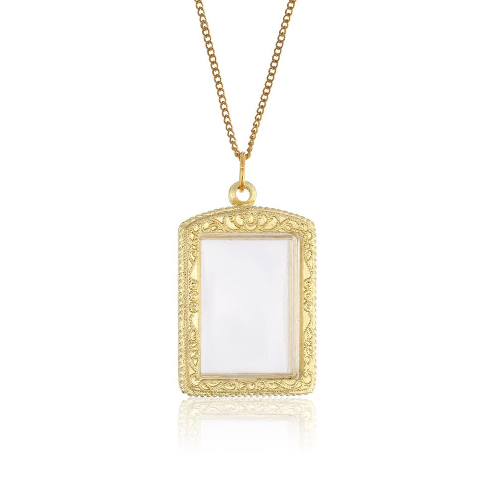 7501 Shadow Box Pendants Alloy Rectangle Pendant Picture Frame with Glass